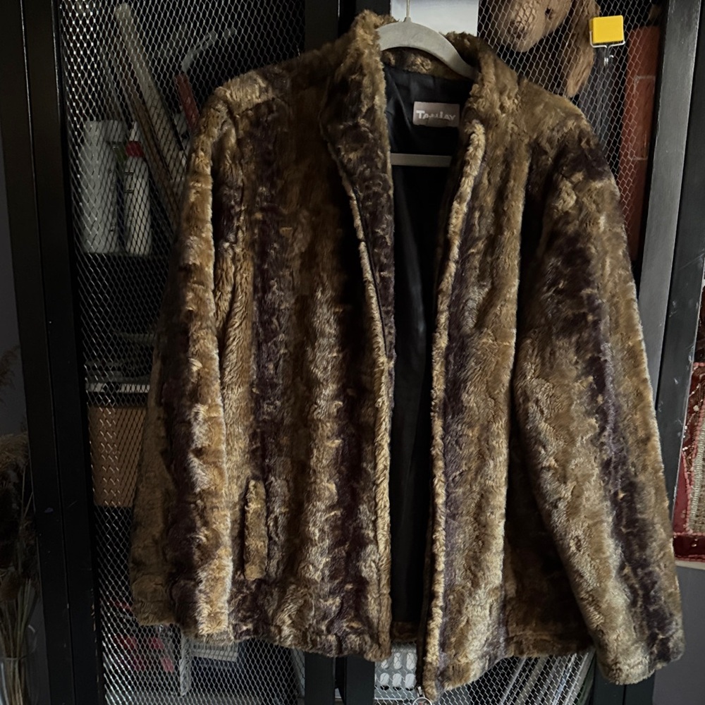 TanJay Brown and Tan Teddy Jacket